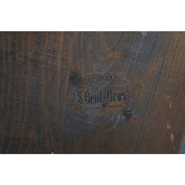 Late 19th Century S Bent Brothers Colonial Maple American Eagle Bicentennial Rocking Chair Rocker For Sale - Image 13 of 14