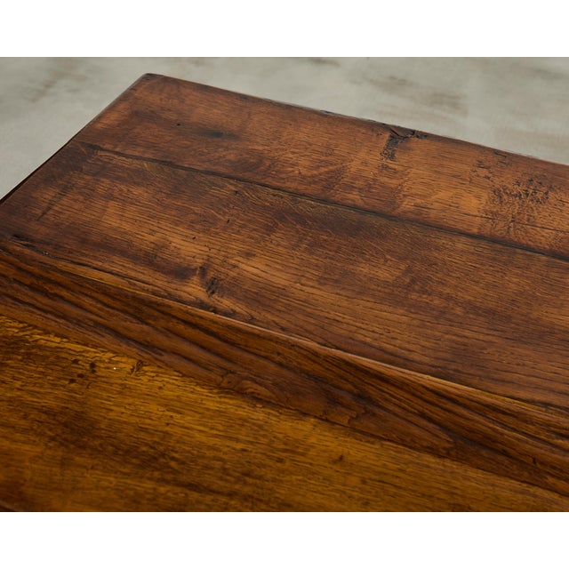19th Century Country French Oak Farmhouse Trestle Table 9.5 Ft For Sale - Image 11 of 18
