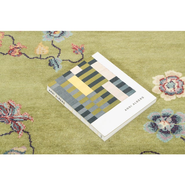 Textile Contemporary Chinese Deco Style Square Green Wool Rug by Rug & Kilim For Sale - Image 7 of 7