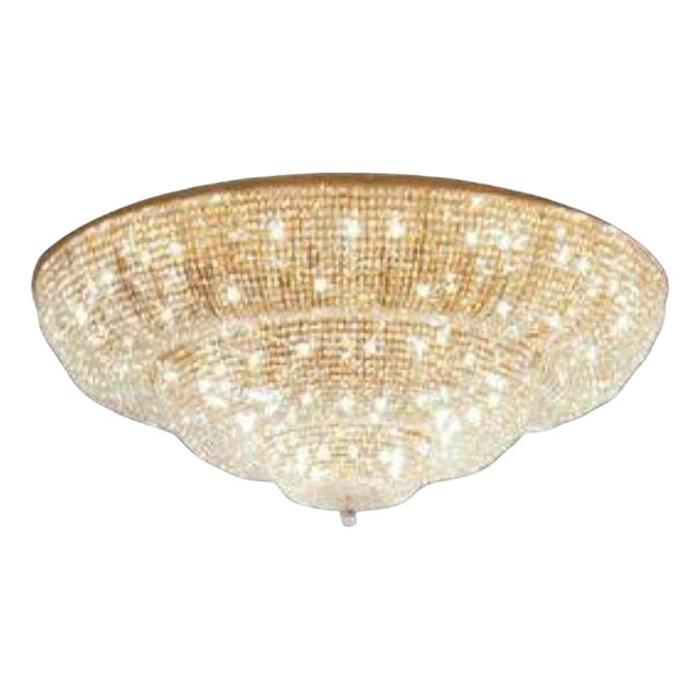 Empire Flush Mount in Gold Plate and Full Cut Crystal by Aggiolight For Sale