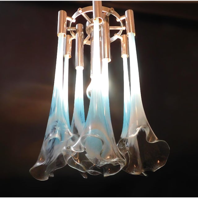 1960s Blue Murano Callas Pendant For Sale - Image 6 of 7