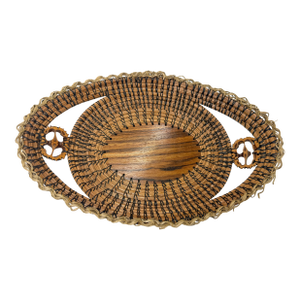 Pine Needle Basket Tray in the Style of Native American Arts & Crafts