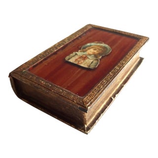 Early 20th Century Vintage French Faux Book Jewelry Box For Sale