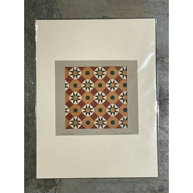 Vintage Geometric Tile Pattern Serigraph For Sale In West Palm - Image 6 of 12