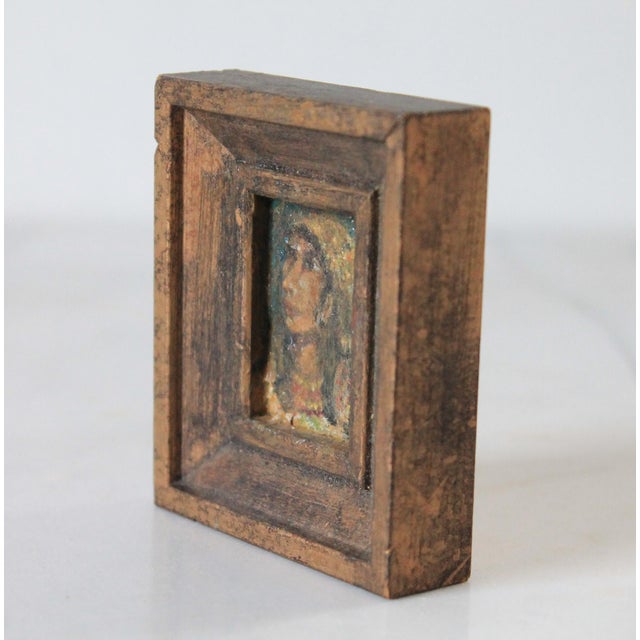 Mid 20th Century Vintage Framed Miniature Portrait Painting For Sale - Image 5 of 8