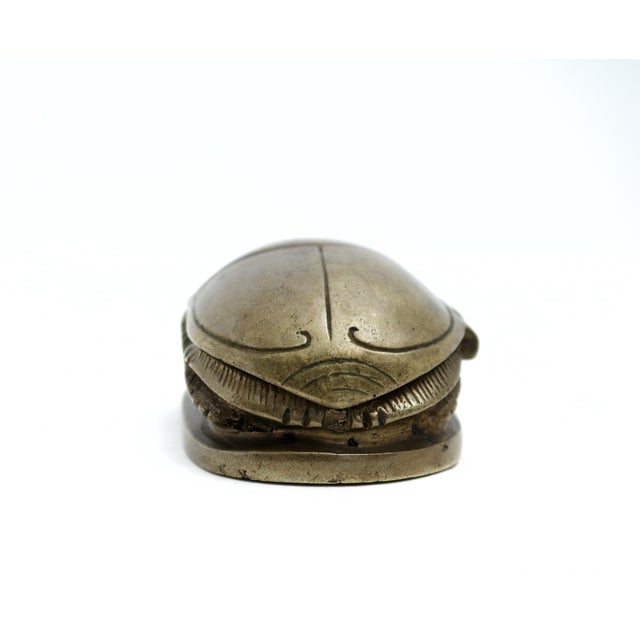 Vintage Brass Scarab Trinket Box For Sale - Image 9 of 12
