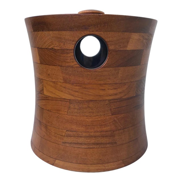 1960s Danish Mid Century Modern Ernest Sohn Siamese Solid Teak Ice Bucket For Sale