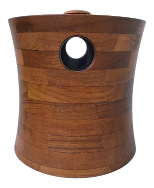 1960s Danish Mid Century Modern Ernest Sohn Siamese Solid Teak Ice Bucket