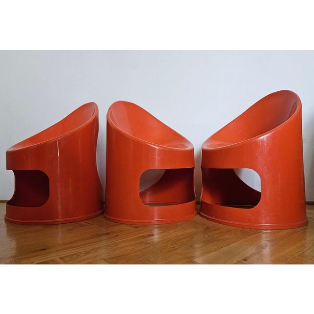 Space Age Children's Tub Chairs, Italy, 1970s, Set of 3 For Sale - Image 4 of 10