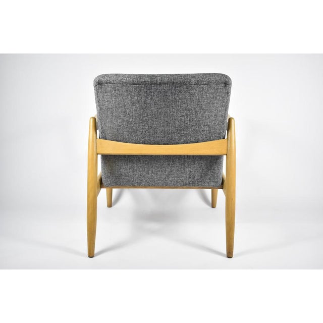 Textile Vintage Grey Fabric Armchair by E. Homma, 1960s For Sale - Image 7 of 15