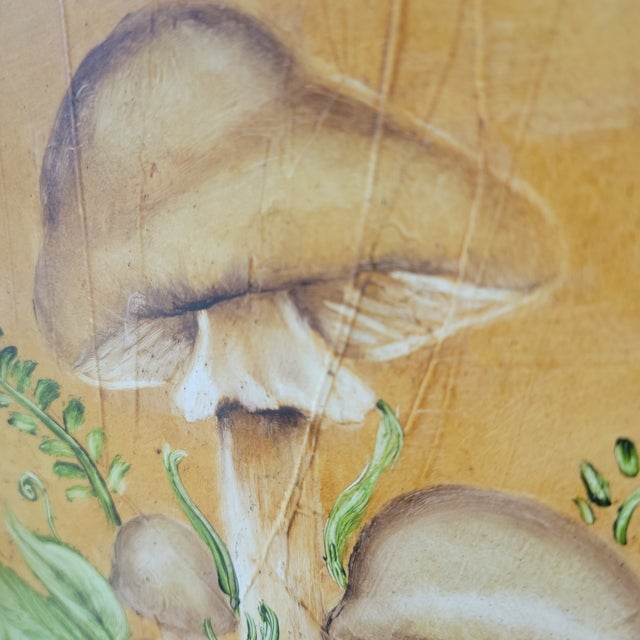 Paper 1970’s Retro Vintage Mushroom Yellow Wood Framed & Matted Print Picture 14 X 16 For Sale - Image 7 of 15