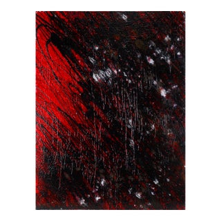 Red and Black Abstract Expressionist Composition in Acrylic on Canvas by Charles David Francis For Sale