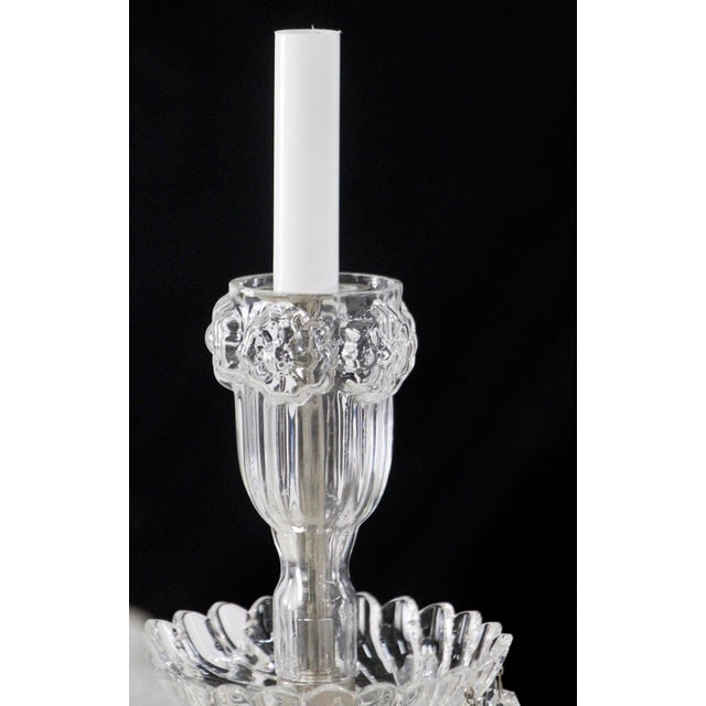 Metal Vintage Restored 10 Arm Clear Crystal Chandelier For Sale - Image 7 of 15