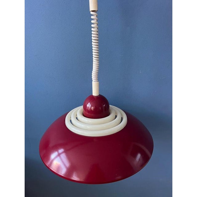 Scandinavian Space Age Red Pendant Lamp by Knud Christensen For Sale - Image 9 of 13