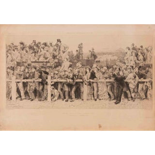 Adolphe Lalauze, Here They Come Derby Day, Etching, 1878 For Sale