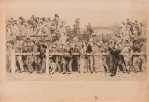 Adolphe Lalauze, Here They Come Derby Day, Etching, 1878