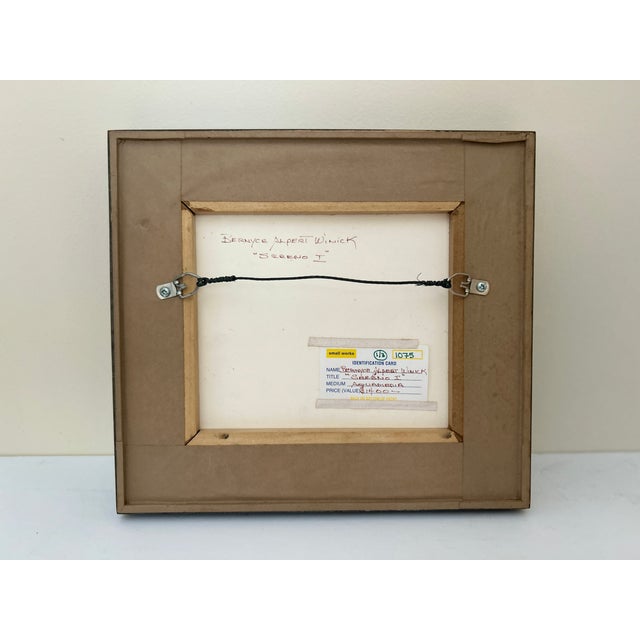 Black Late 20th Century Sereno I, by Bernyce Winick, Signed Aquamedia Gouache Abstract, Framed For Sale - Image 8 of 8