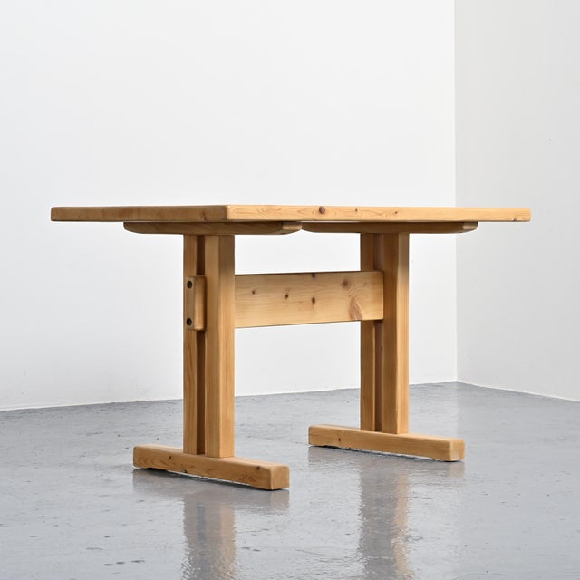 1970s Pine Dining Table for Les Arcs, France, 1970s For Sale - Image 5 of 13
