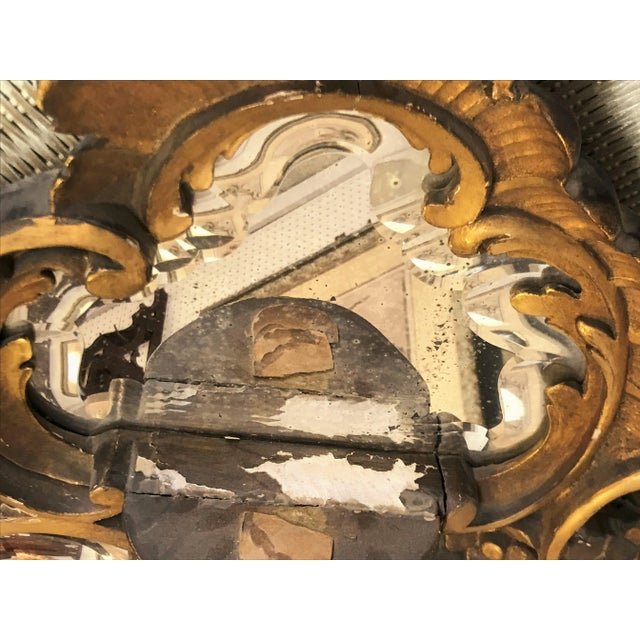 Early 19th Century Victorian Mirror With Elaborate Beveled Edge, Staggered Candle Shelves, and Gilt Wood Finish For Sale - Image 12 of 13