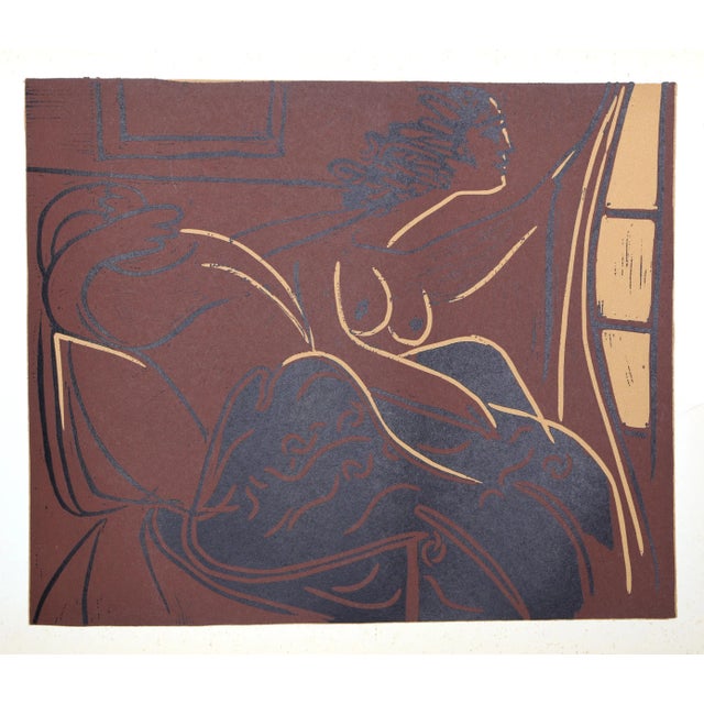 Impressionist 1980s "Femmes Regardant par la Fenetre" (22) Linocuts After Pablo Picasso For Sale - Image 3 of 3
