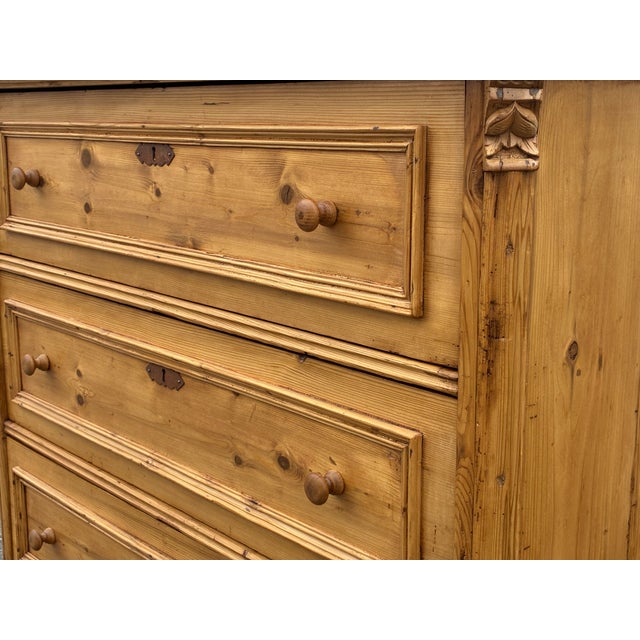 Brown Pine Chest of Three Drawers For Sale - Image 8 of 18