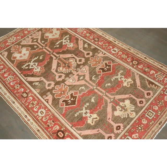 Early 20th Century Zabihi Collection Brown Rust Color Persian Rug For Sale - Image 5 of 8
