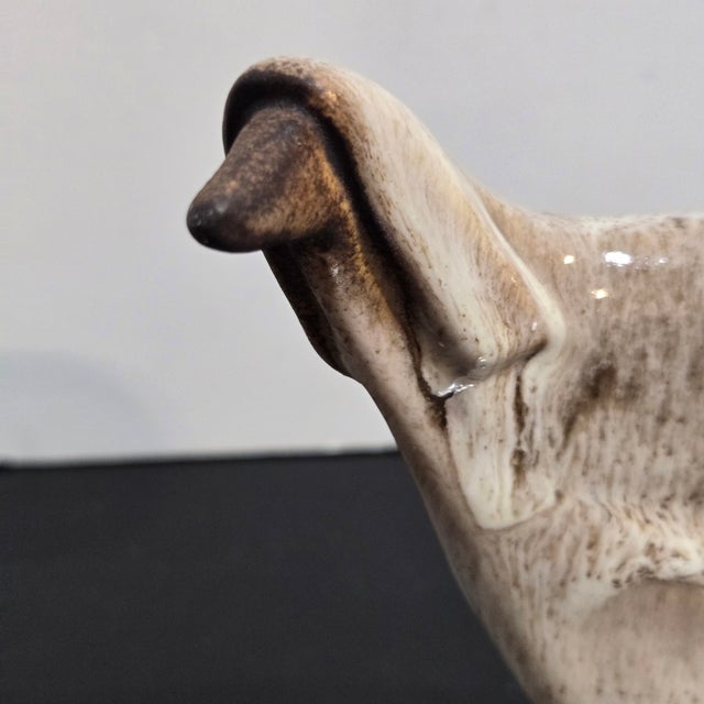 Mid Century Modern Maigon Daga Afghan Hound Figurine Ceramic Marble Base Art Pottery Dog For Sale In Minneapolis - Image 6 of 9