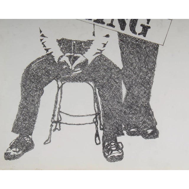 N’ Frank Coming” Graphite Drawing Signed by James Spencer