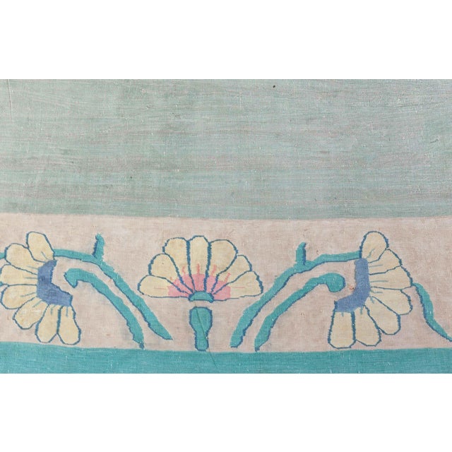 Mid-Century Modern Doris Leslie Blau Vintage Indian Dhurrie Rug with Floral Border For Sale - Image 3 of 9