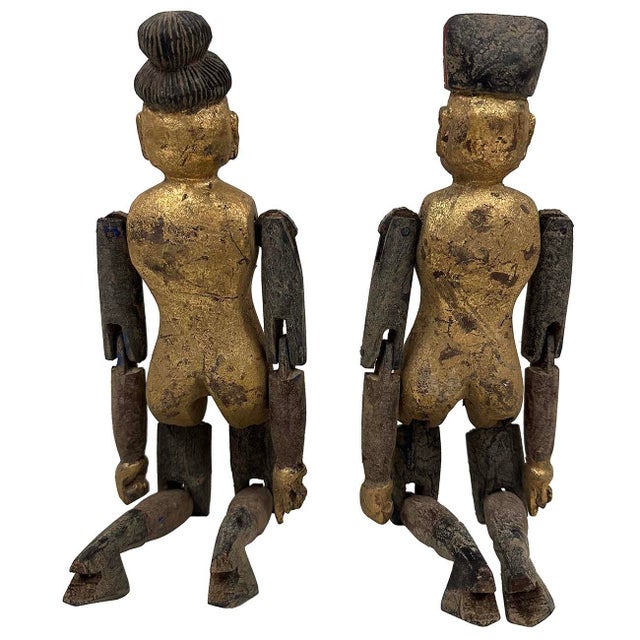 Early 20th Century Antique Chinese Gilt Carved Camphor Wood Adult Toys For Sale - Image 13 of 13