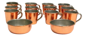 Swedish Cups in Copper from Dorre, 1970s, Set of 14