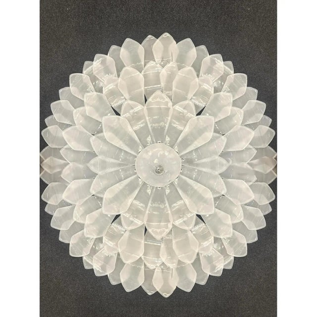 Contemporary Sanded Petals Murano Glass Flush Mount by Simoeng For Sale - Image 3 of 7