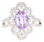 2.76 Carat Purple Sapphire Diamond 18 Karat White Gold Ring, Size 7 For Sale