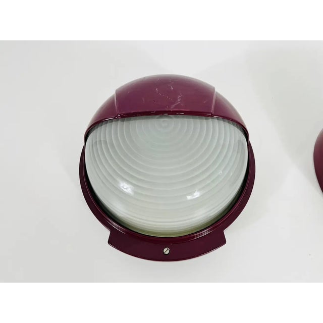 Midcentury Metal and Glass Wall Lamps, Italy, 1960s - A Pair For Sale - Image 10 of 12