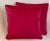 Contemporary Ruby Red Velvet Cranberry Pillows - A Pair For Sale - Image 4 of 9