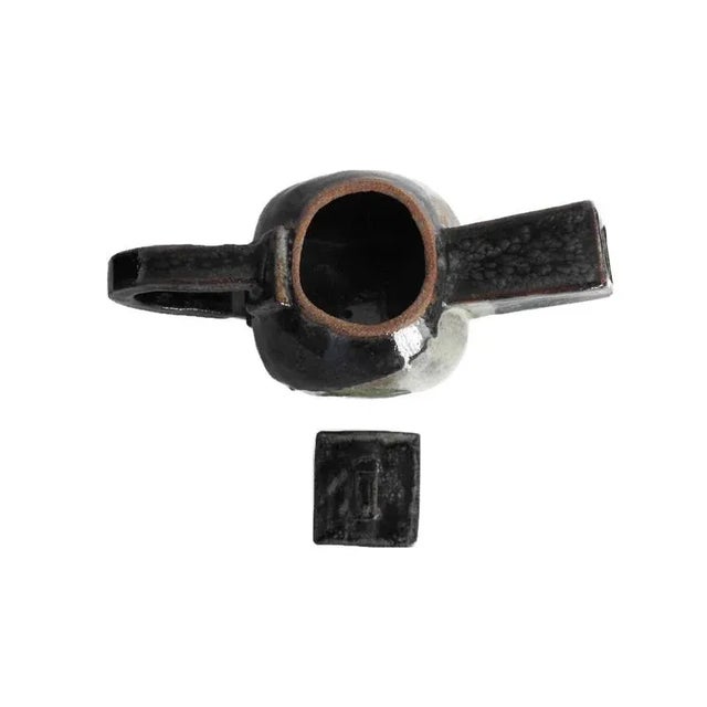 1990s Artisan Japanese-Style Raku Pottery Tea Set- 5 Pieces For Sale - Image 11 of 13