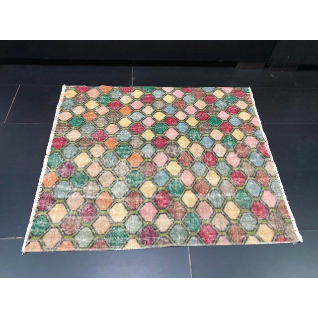 Vintage Traditional Turkish Handmade Multicolor Rug For Sale In Phoenix - Image 6 of 11