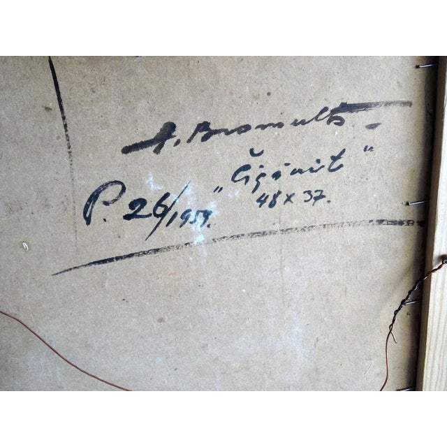 Modern Alfejs Bromults, Gypsy Woman, 1959, Oil on Cardboard For Sale - Image 3 of 7