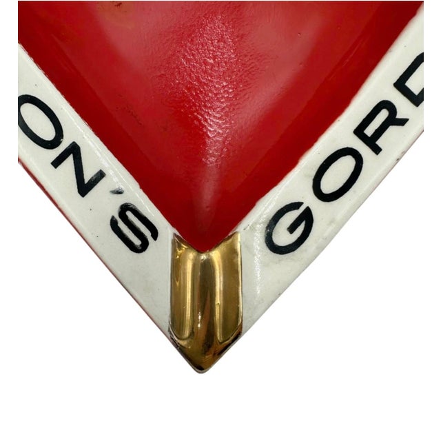Vintage Gordon's Dry Gin Red Ceramic Heart Shaped Ashtray Catchall Dish For Sale In Washington DC - Image 6 of 10