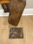 Mid 20th Century Vintage Indian Carved Wood Architectural Fragment on Iron Candle Stand For Sale - Image 5 of 12