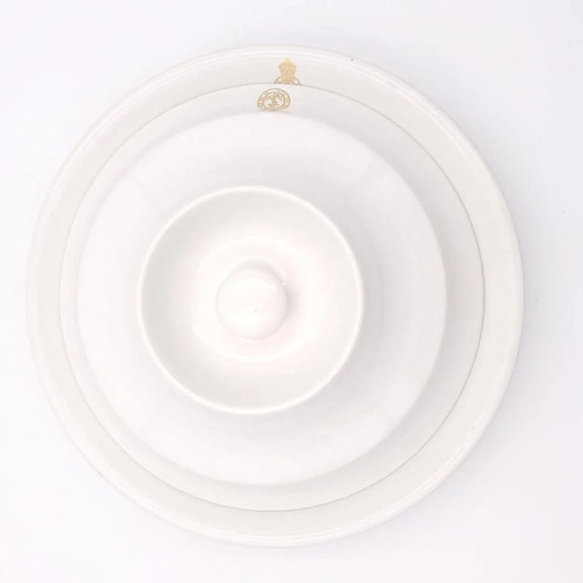 White One of Four Covered Armorial Dishes, England Circa 1953. Four Available, Priced Separately For Sale - Image 8 of 9