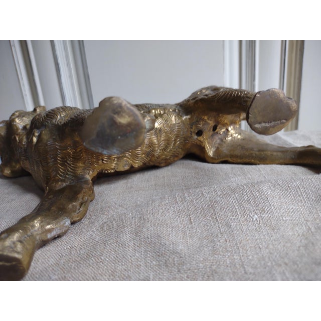 Vintage Large Bronze Dog Statue For Sale - Image 11 of 13