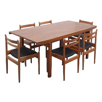 Walnut Abstracta Dining Set by Jos De Mey for Van Den Berghe-Pauvers, 1960s, Set of 9 For Sale