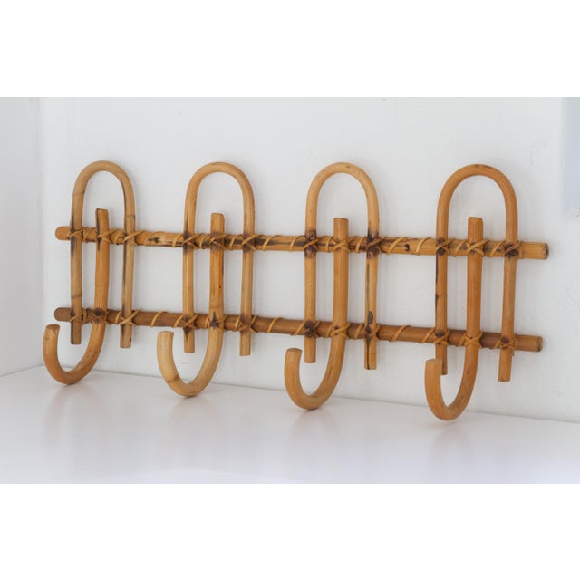 Italian Bamboo and Rattan Coat Rack, 1950s For Sale - Image 15 of 15