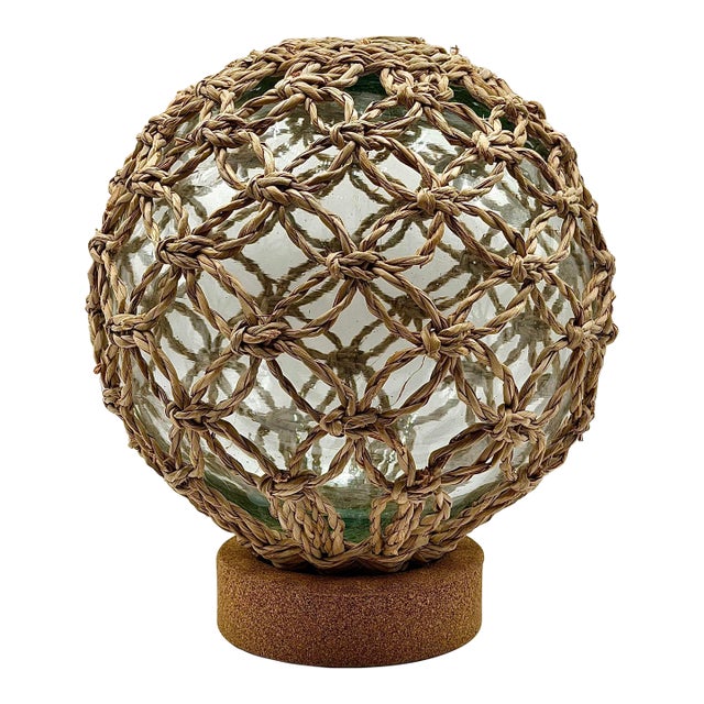 Netted Glass Fishing Float on Cork Base For Sale