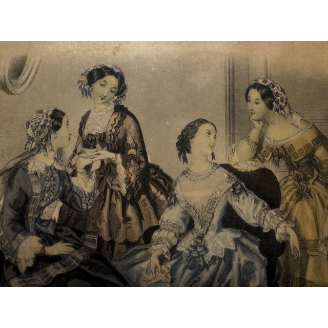 Vintage Godey’s Americanized Paris Fashions 1847 Framed Prints - Set of 2 For Sale In Pittsburgh - Image 6 of 12