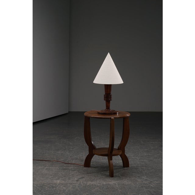 Brown Art Deco Table Lamp, France, 1940s For Sale - Image 8 of 15