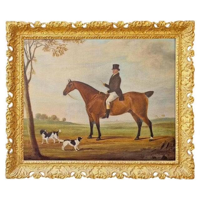 William Nedham, Bay Horse and Hounds, 1826, Oil Painting on Canvas, Framed For Sale - Image 8 of 8