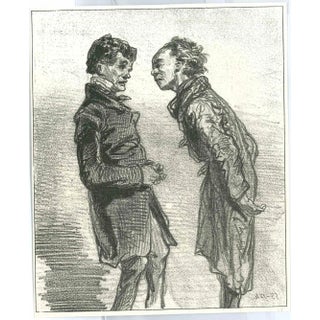 Paul Gavarni, Stern Looking, Original Lithograph, 1881 For Sale