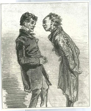 Paul Gavarni, Stern Looking, Original Lithograph, 1881